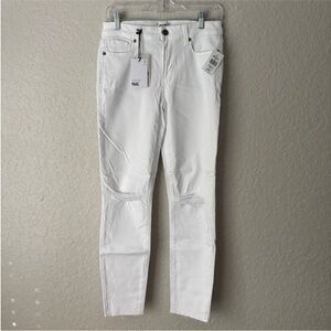 NWT: PAIGE White Ripped Skinny Jeans, size 28
